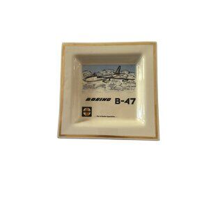 Vintage Balfour Boeing B-47 Trinket Dish Ceramic Attleboro Massachusetts Sunstra